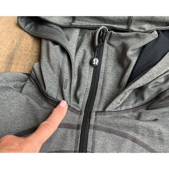 Lululemon IN STRIDE JACKET Full Zip Hoodie TRACK define SWEATSHIRT 8 Gray RARE - Picture 11 of 11